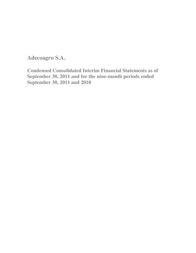Thumbnail Adecoagro Financial Statement 2011-9m