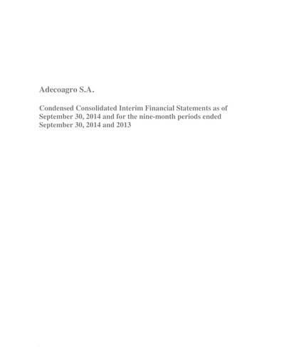 Thumbnail Adecoagro Financial Statement 2014-9m