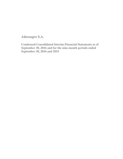 Thumbnail Adecoagro Financial Statement 2016-9m