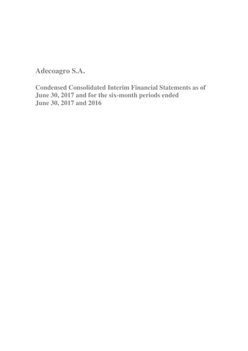 Thumbnail Adecoagro Financial Statement 2017-h1