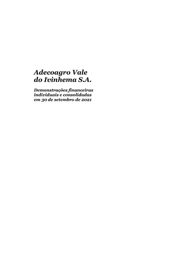 Thumbnail Adecoagro Financial Statement 2021-9m