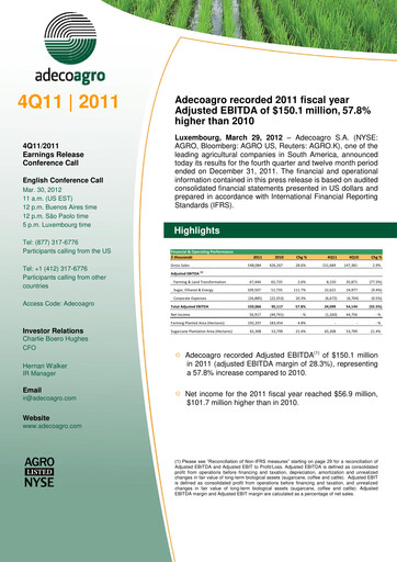 Thumbnail Adecoagro Quarterly Report 2011-q4