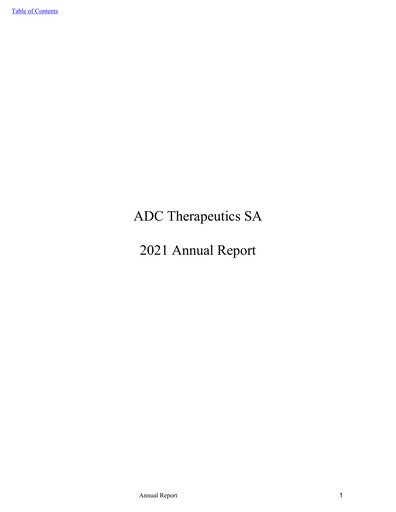 Miniature ADC Therapeutics Rapport annuel 2021