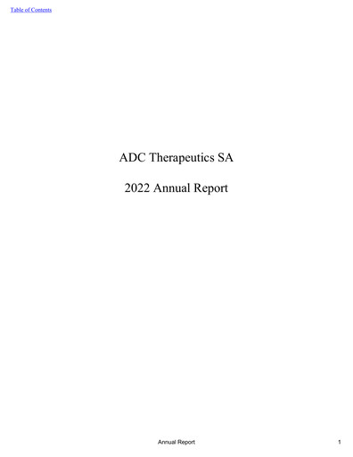 Miniature ADC Therapeutics Rapport annuel 2022