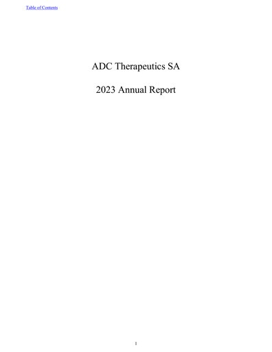Miniature ADC Therapeutics Rapport annuel 2023