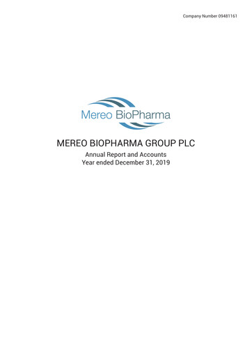 Miniature Mereo BioPharma Group Rapport annuel 2019