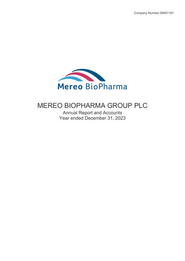 Miniature Mereo BioPharma Group Rapport annuel 2023