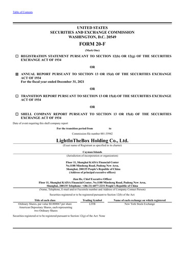 Thumbnail LightInTheBox Holding Annual Report 2021