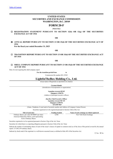 Thumbnail LightInTheBox Holding Annual Report 2025