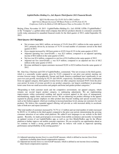 Thumbnail LightInTheBox Holding Quarterly Report 2013-q3