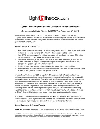 Thumbnail LightInTheBox Holding Quarterly Report 2015-q2
