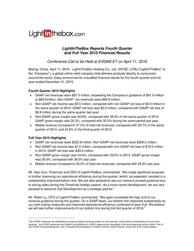 Thumbnail LightInTheBox Holding Quarterly Report 2015-q4
