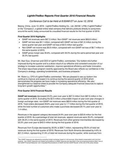 Thumbnail LightInTheBox Holding Quarterly Report 2016-q1