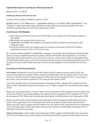 Thumbnail LightInTheBox Holding Quarterly Report 2016-q4