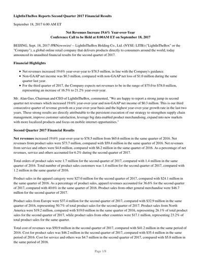 Thumbnail LightInTheBox Holding Quarterly Report 2017-q2