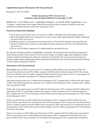 Thumbnail LightInTheBox Holding Quarterly Report 2017-q3