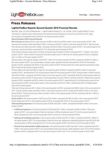 Thumbnail LightInTheBox Holding Quarterly Report 2018-q2