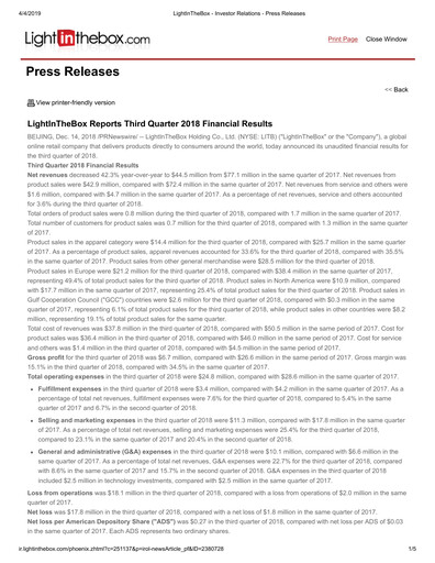 Thumbnail LightInTheBox Holding Quarterly Report 2018-q3