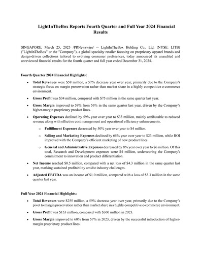 Thumbnail LightInTheBox Holding Quarterly Report 2024-q4