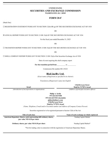 Thumbnail BioLineRx Annual Report 2025