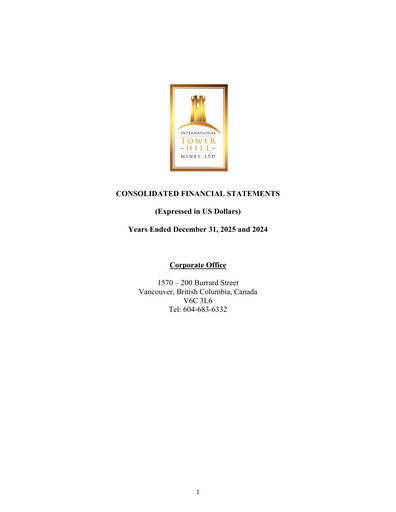 Thumbnail International Tower Hill Mines Financial Statement 2025