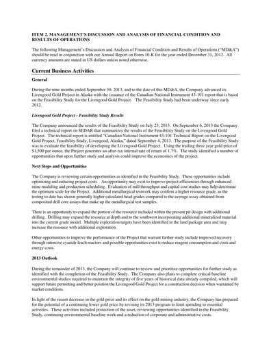 Thumbnail International Tower Hill Mines Quarterly Report 2013-q3