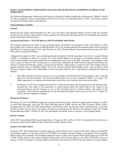 Thumbnail International Tower Hill Mines Quarterly Report 2017-q3