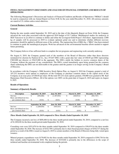 Thumbnail International Tower Hill Mines Quarterly Report 2019-q3