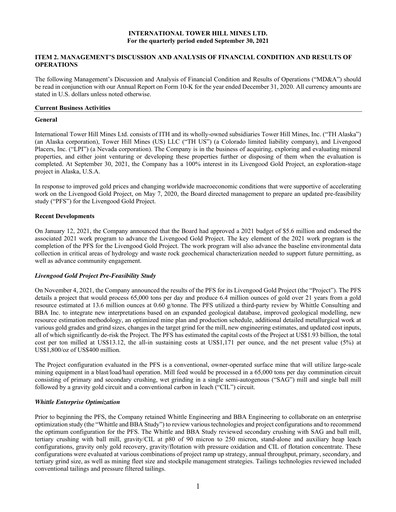 Thumbnail International Tower Hill Mines Quarterly Report 2021-q3