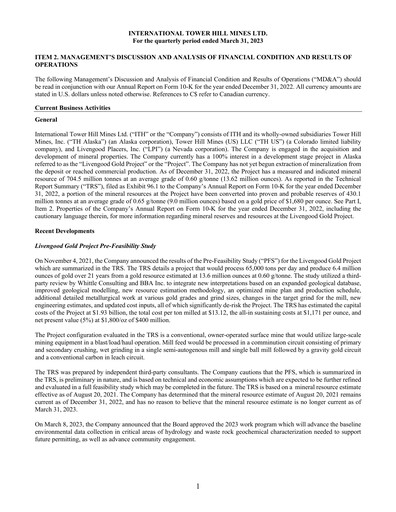 Thumbnail International Tower Hill Mines Quarterly Report 2023-q1