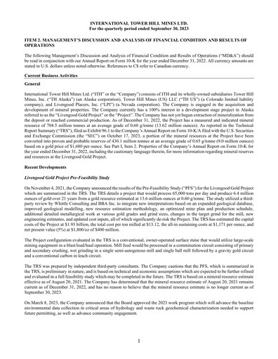 Thumbnail International Tower Hill Mines Quarterly Report 2023-q3