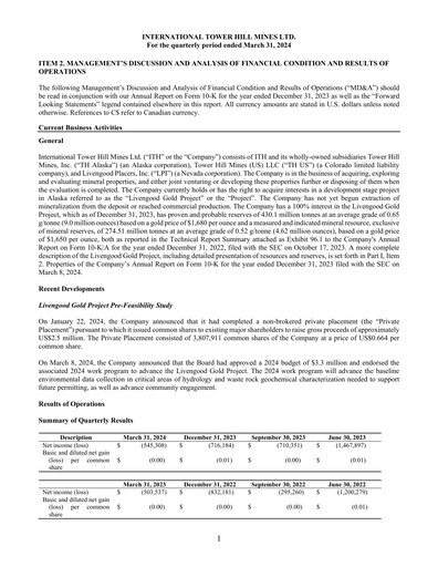 Thumbnail International Tower Hill Mines Quarterly Report 2024-q1