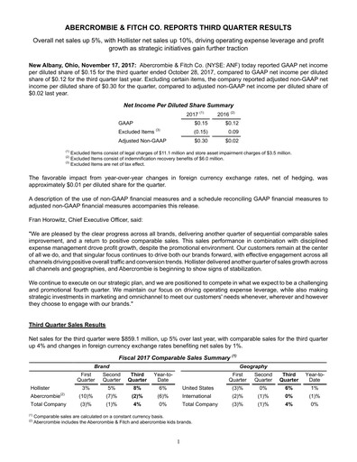 Vorschaubild Abercrombie & Fitch Quartalsbericht 2017-q3
