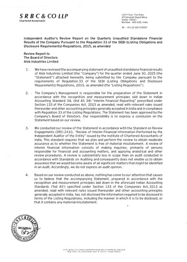 Thumbnail Alok Industries Quarterly Report 2025-q1