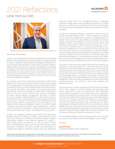 Thumbnail Allegion
 Annual Report 2021