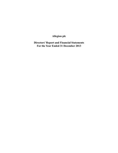 Vorschaubild Allegion
 Finanzmitteilung 2013