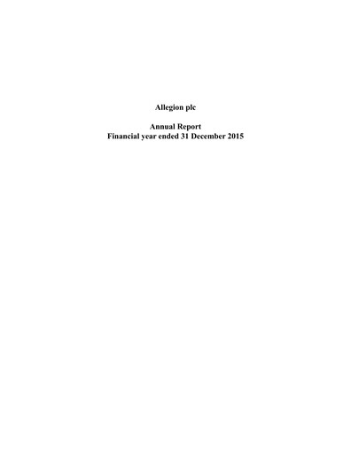 Vorschaubild Allegion
 Finanzmitteilung 2015