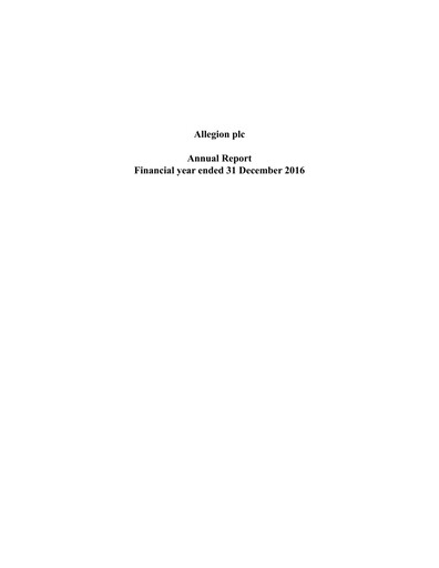 Vorschaubild Allegion
 Finanzmitteilung 2016