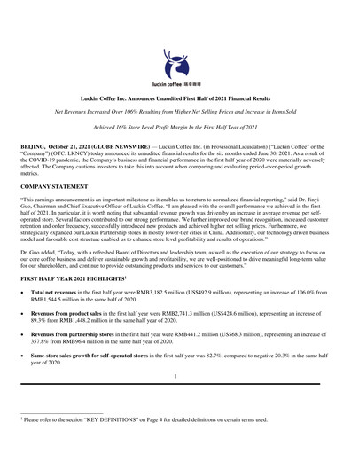 Thumbnail Luckin Coffee Quarterly Report 2021-q2