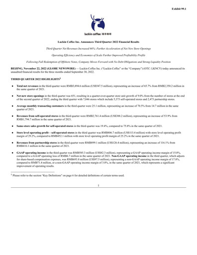 Thumbnail Luckin Coffee Quarterly Report 2022-q3