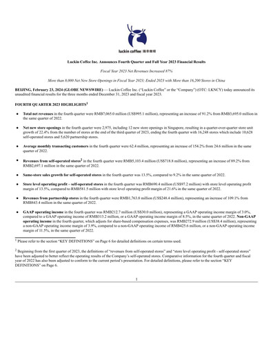 Thumbnail Luckin Coffee Quarterly Report 2023-q4