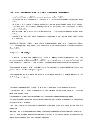 Thumbnail Atour Lifestyle Quarterly Report 2026-q1