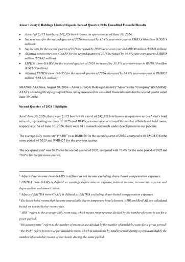 Thumbnail Atour Lifestyle Quarterly Report 2026-q2