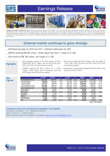 Thumbnail WEG ON Quarterly Report 2012-q3
