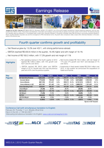 Thumbnail WEG ON Quarterly Report 2012-q4