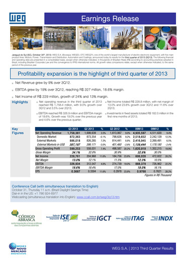 Thumbnail WEG ON Quarterly Report 2013-q3