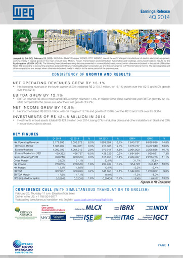 Thumbnail WEG ON Quarterly Report 2014-q4