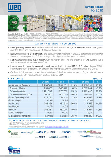 Thumbnail WEG ON Quarterly Report 2016-q1