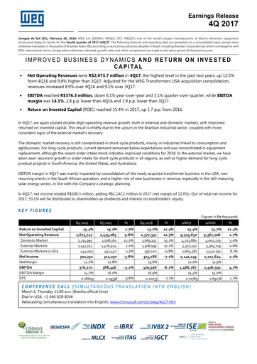 Thumbnail WEG ON Quarterly Report 2017-q4