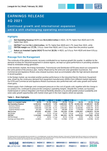Thumbnail WEG ON Quarterly Report 2021-q4